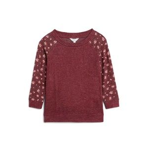 3/4 sleeve brushed knit top